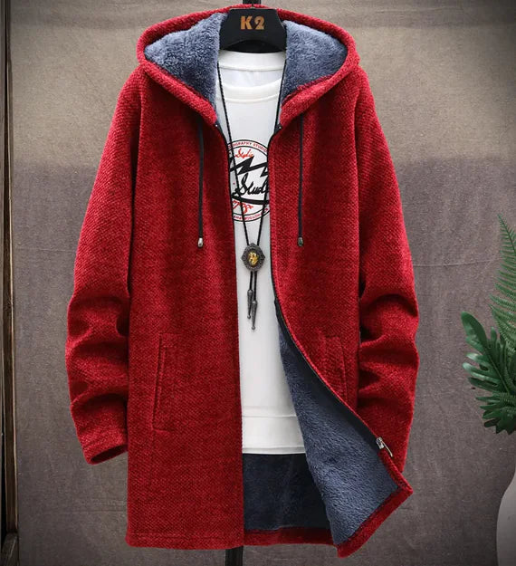 Men's Hooded Fleece Cardigan Coat