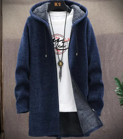 Men's Hooded Fleece Cardigan Coat