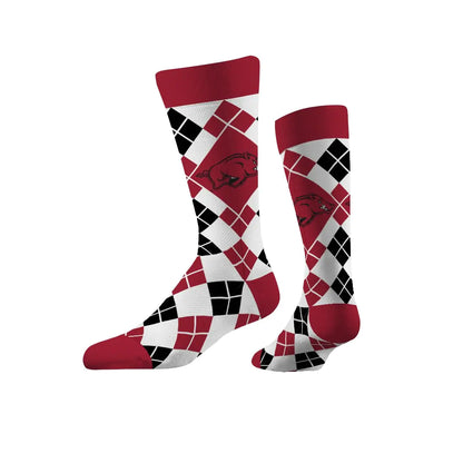 Arkansas Razorbacks Argyle Crew Socks M/L