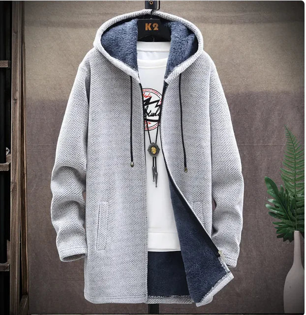 Men's Hooded Fleece Cardigan Coat