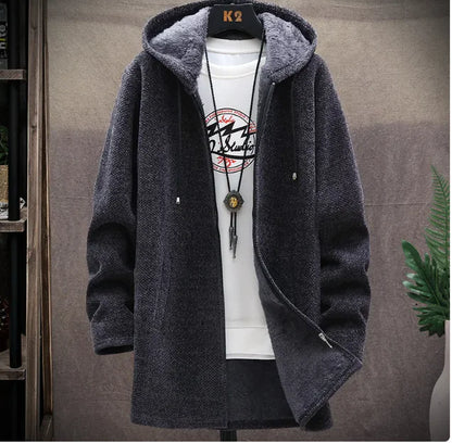Men's Hooded Fleece Cardigan Coat