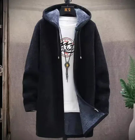 Men's Hooded Fleece Cardigan Coat